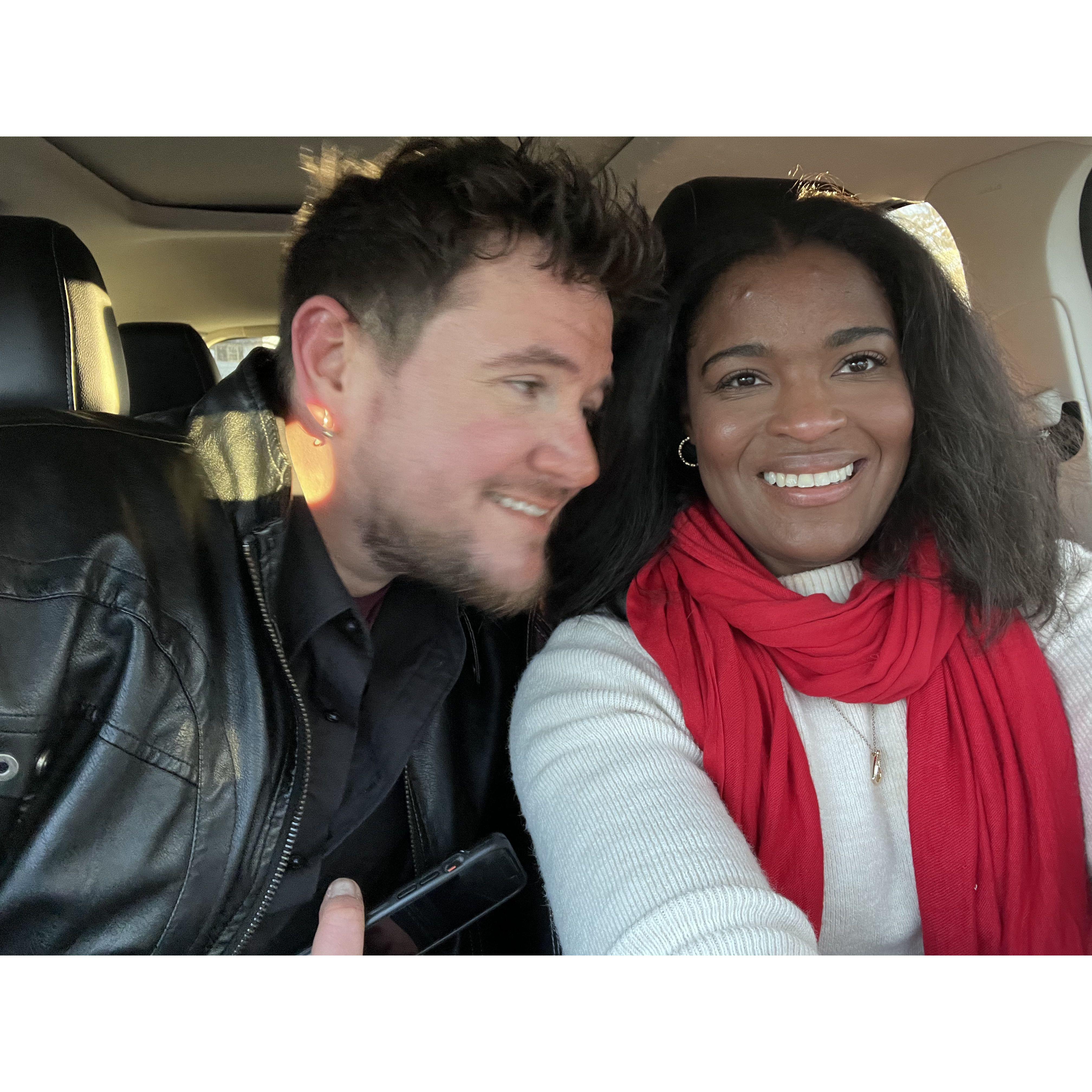 Right after we finished our engagement shoot. Fun Fact: It was freezing this day!