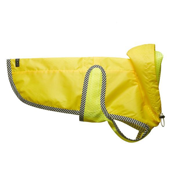 Neon Yellow Nylon Rain Jacket with Mesh Lining