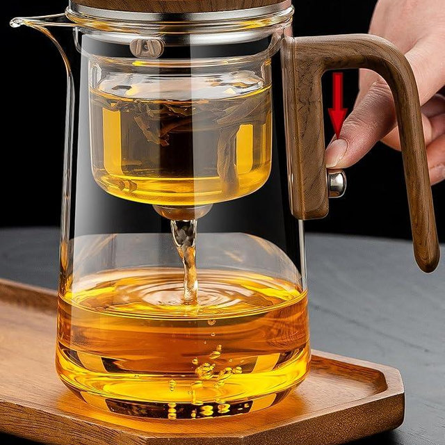 Witchcraft Magnetic Glass Teapot with Infuser - Loose Leaf Tea Pot with Detachable strainer,magical teapot,gifts for tea lovers(800ml)