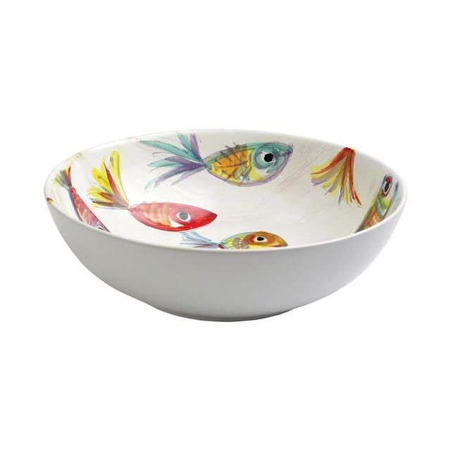 Vietri Pesci Colorati Deep Bowl, Earthenware Serveware Dish for Dinner Party Entertaining & Wedding