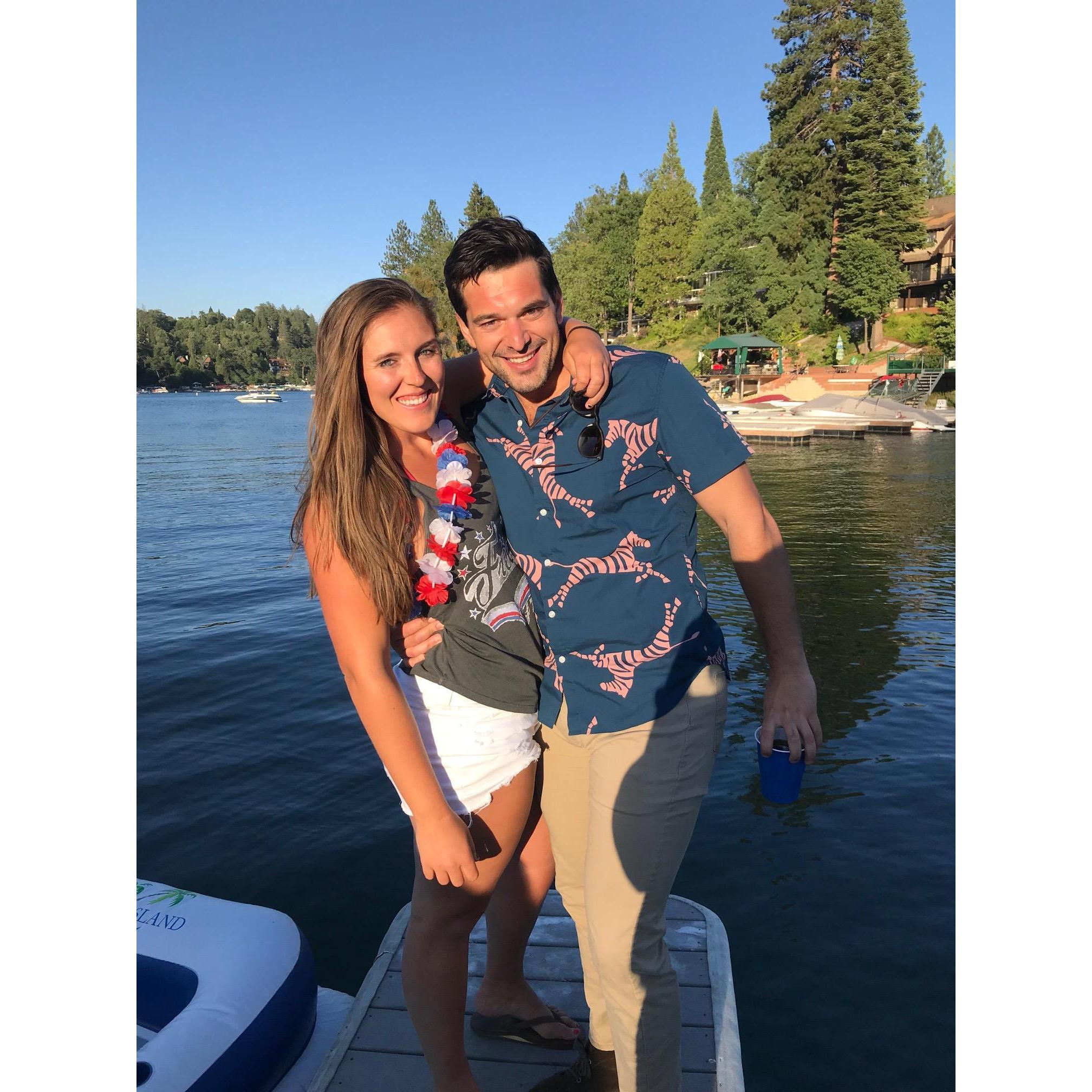 Griffin's first 4th of July in Lake Arrowhead!