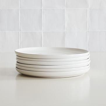 Coupe Stoneware Dinner Plates (Set of 6, White)