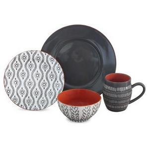 Baum Bros.® Tangiers 16pc Dinnerware Set Gray