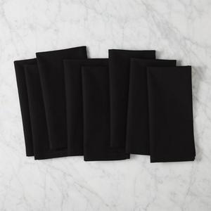set of 8 poplin black napkins