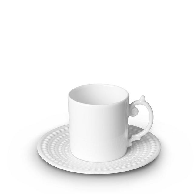 L'Objet Perlee White Espresso Cup & Saucer