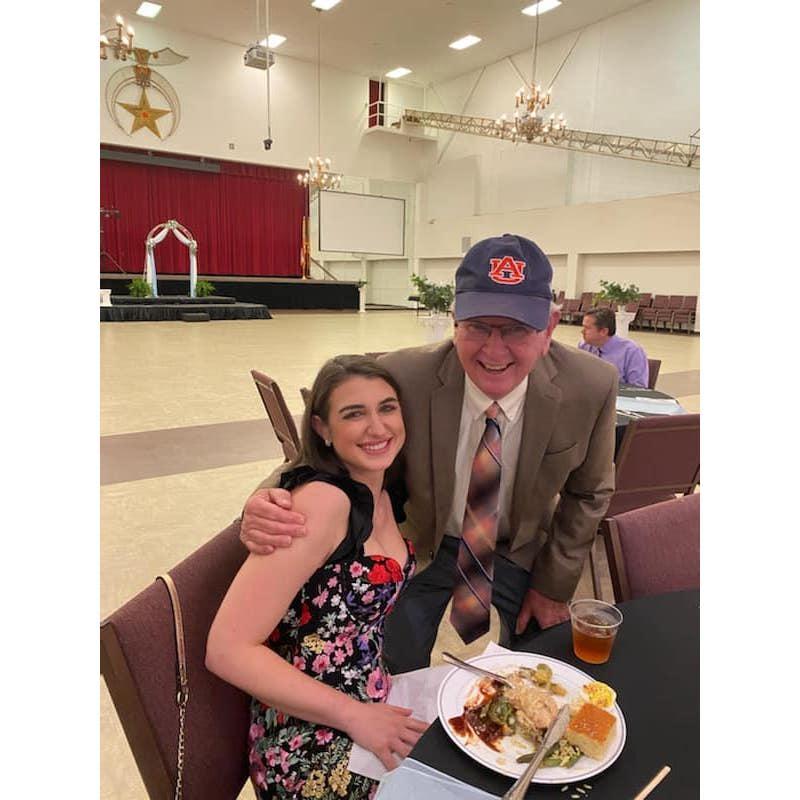 Uncle Jim wearing his Auburn hat for Ansley lol