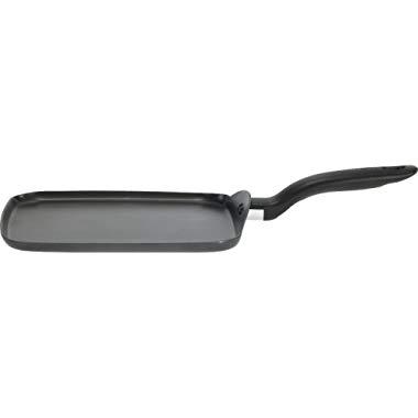 T-fal B16713 Initiatives Nonstick Inside and Out Square Griddle Cookware, 10.25-Inch, Gray