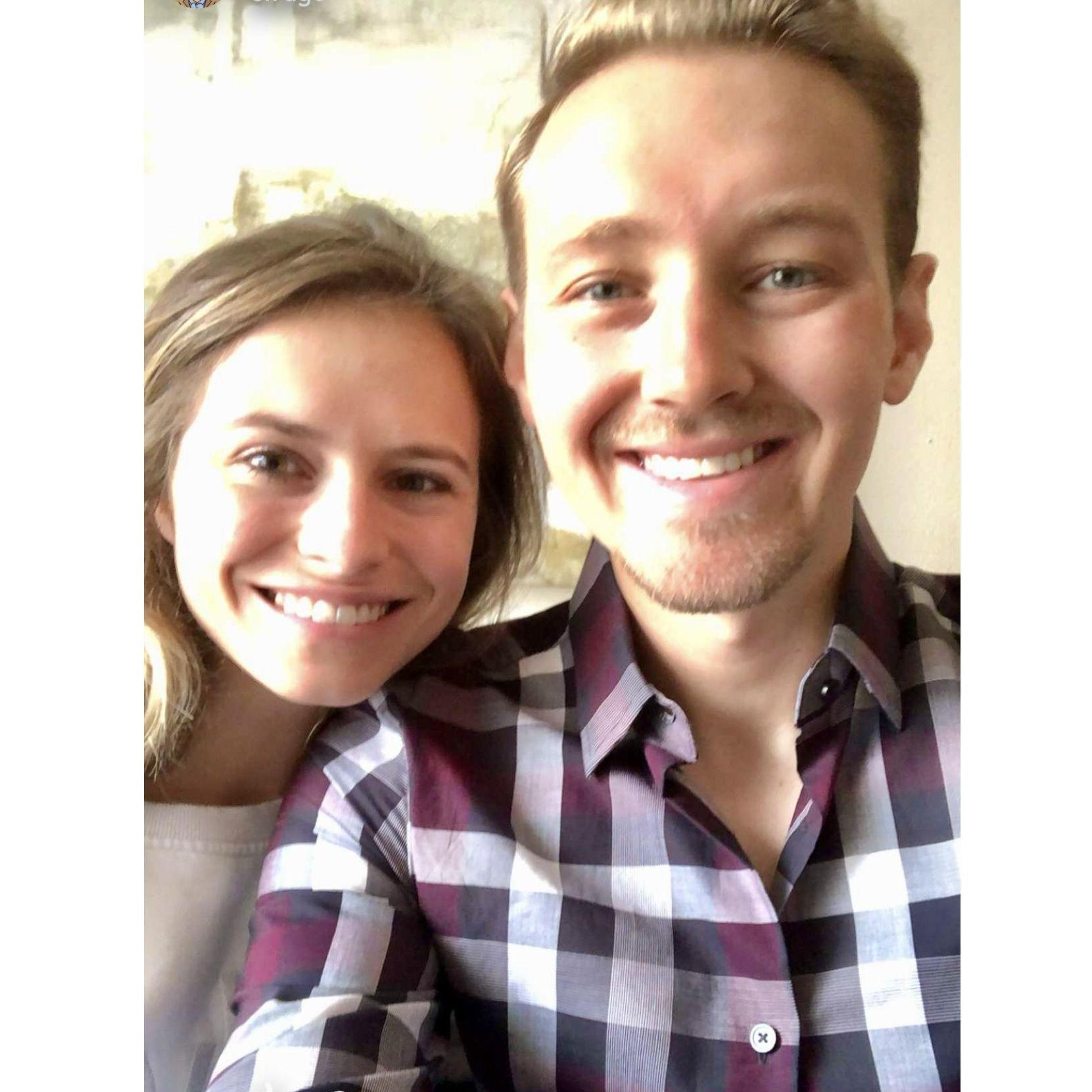 Celebrating five years of dating. Will has the better memory of their dating anniversary and has tricked Annamarie into saying the wrong date many times.