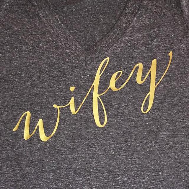 Gold Wifey shirt, Gold Wifey Tshirt, Gold Wifey Tank, Wifey Top,  Bride Top, Wifey Tee, Bridal Gift, Bride to be gift