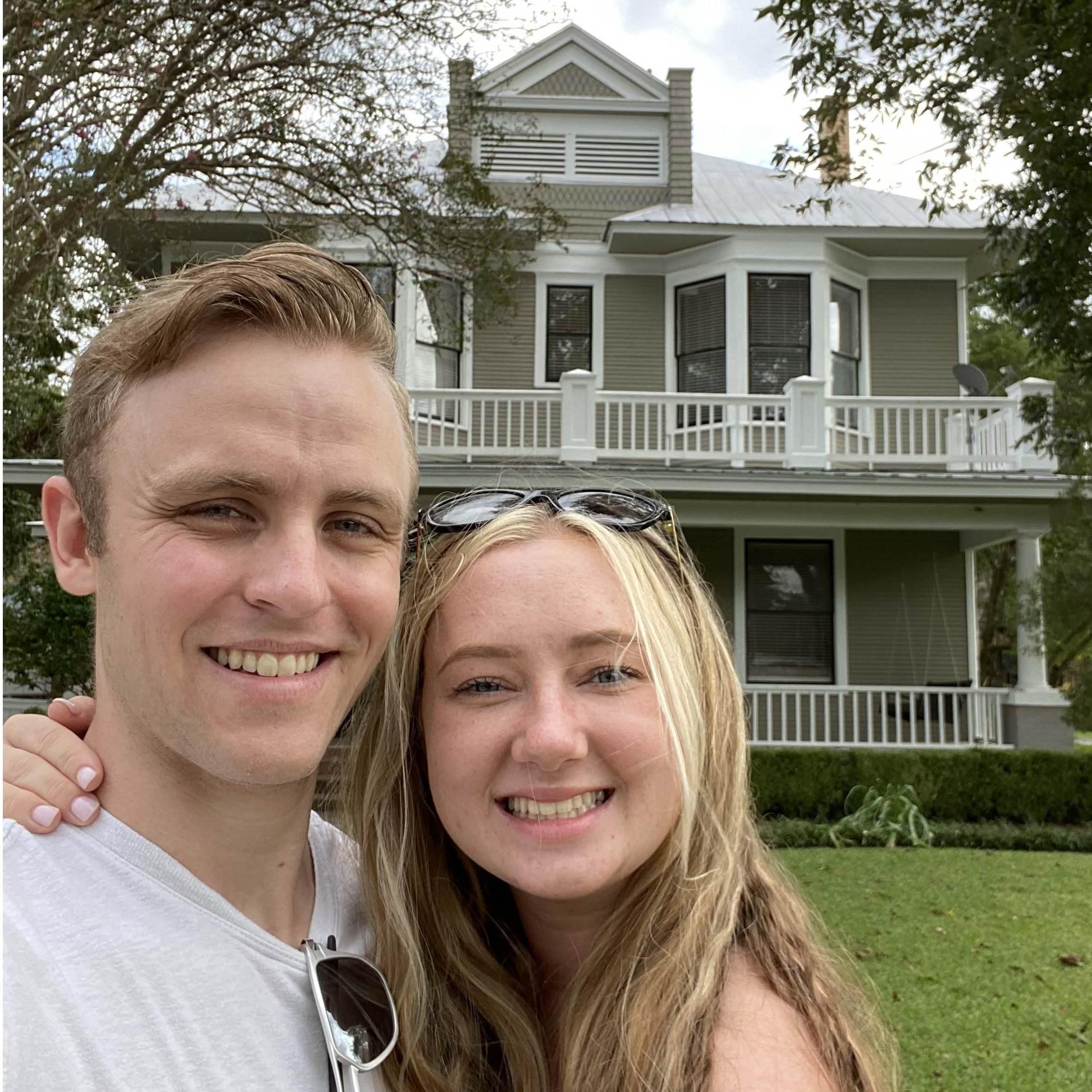 Visiting Tori's old house in Bastrop. 
