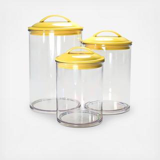 Acrylic Storage Canisters, Set of 3