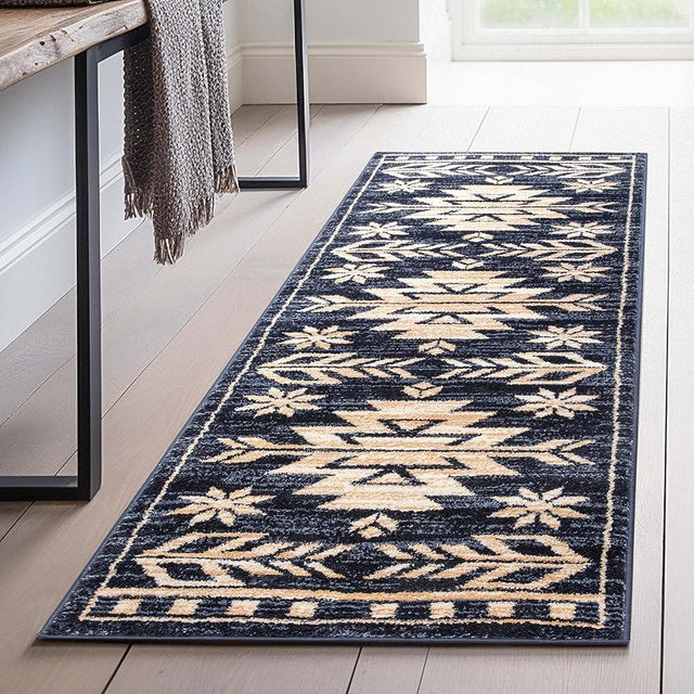 Well Woven Canton Blue Southwestern Medallion Runner Rug (2'3" x 7'3")