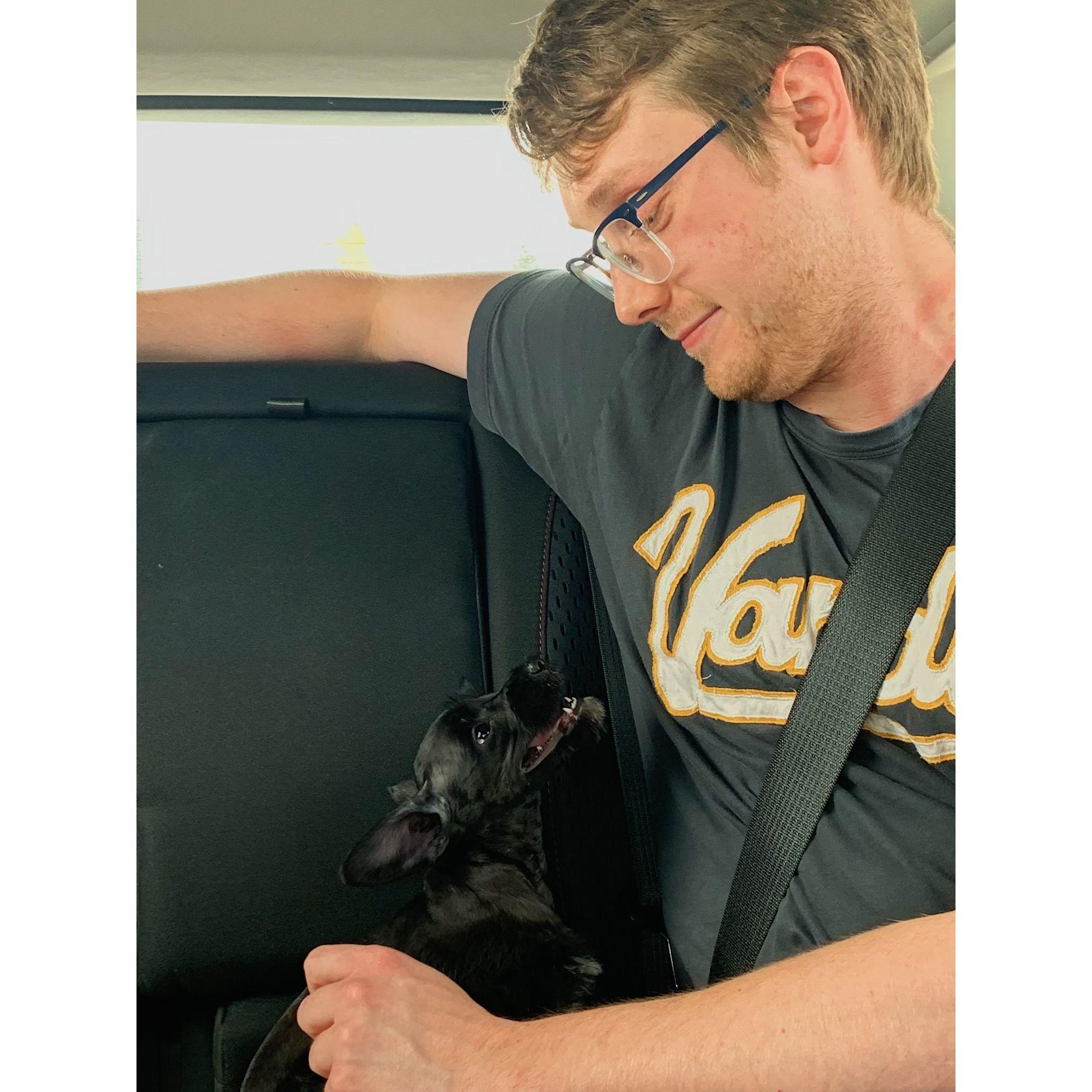 the day we got abita! these two became instant best friends and still look at each other like this