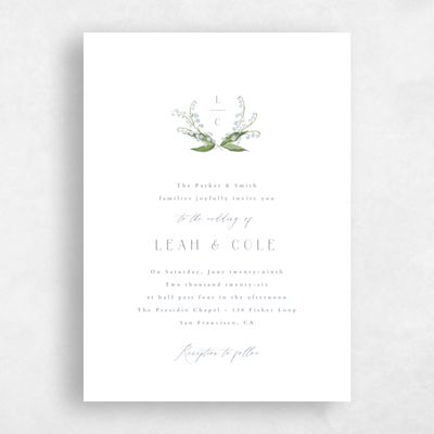Dusty Blue Wedding Invitation - Zucchero Classic