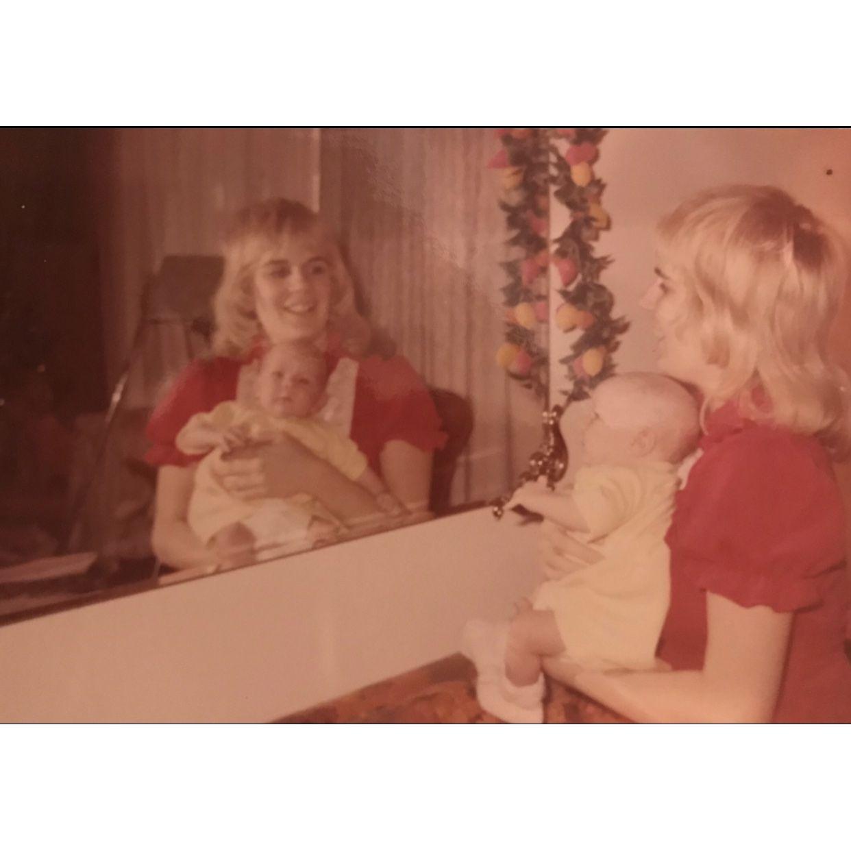Kevin, a mirror, and his Mom