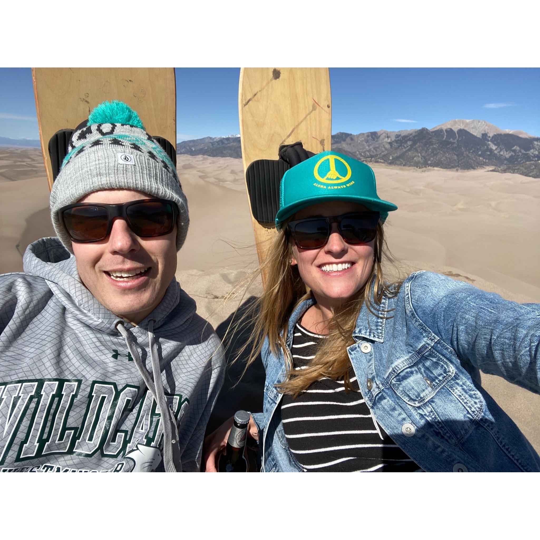 Sand boarding at the Great Sand Dunes National Park- Alamosa, CO
