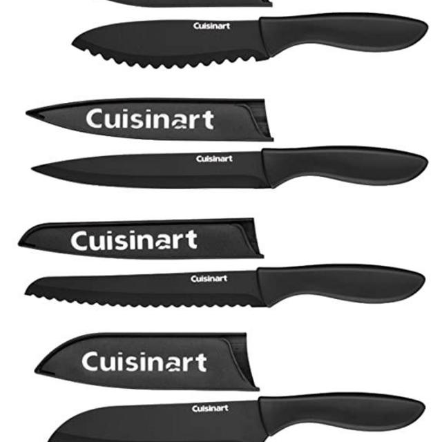 Cuisinart Cutlery Set with Blade Guards, Matte Black (12-Piece)