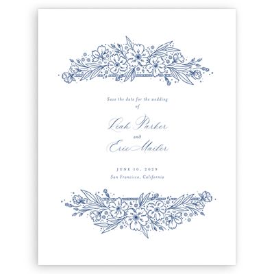 Dusty Cobalt, Blue Wedding Digital Save the Date - Yolande Portrait