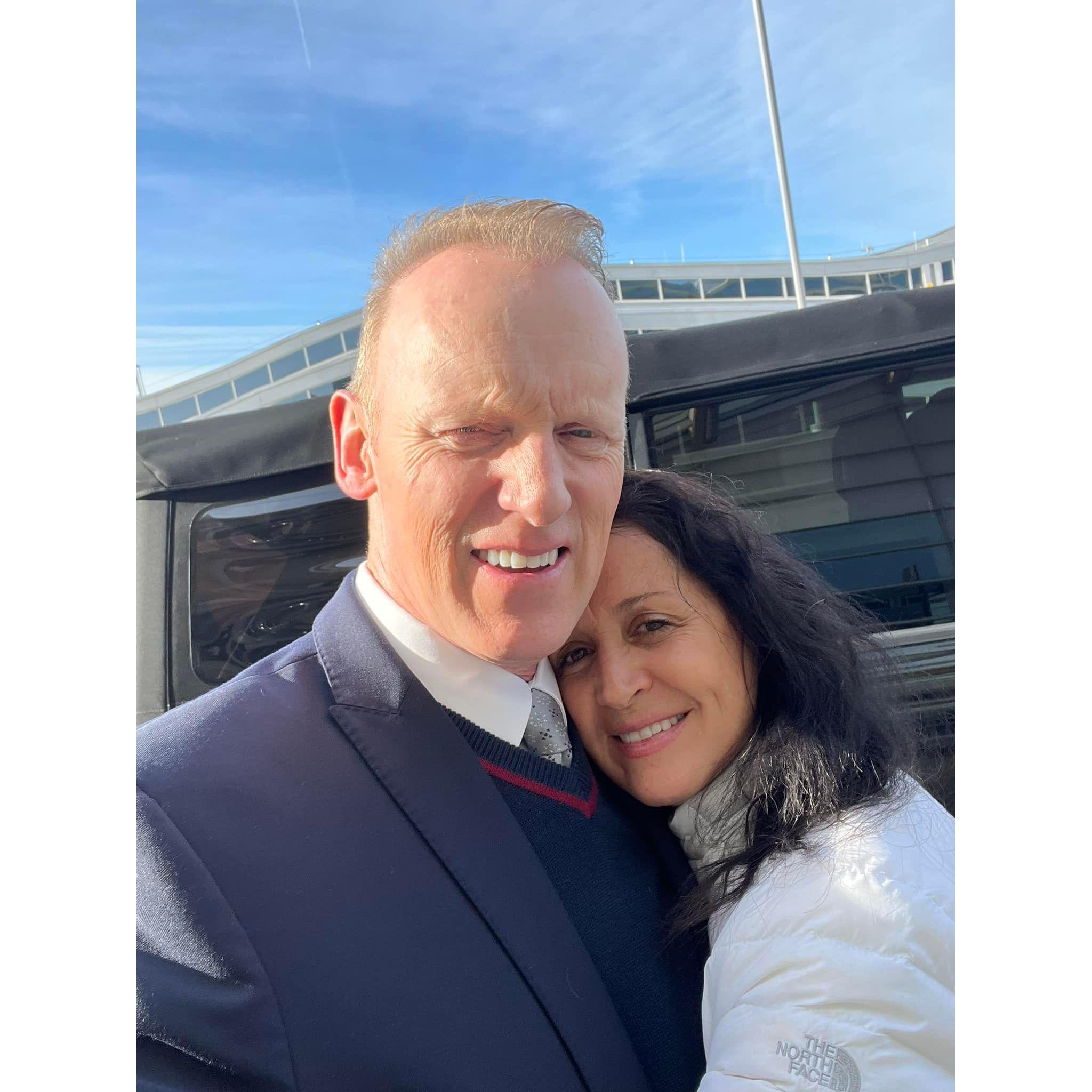 One of our many airport goodbyes - now we get to be together. FINALLY!