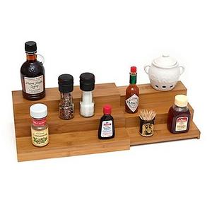 Lipper Expandable Bamboo Step Shelf
