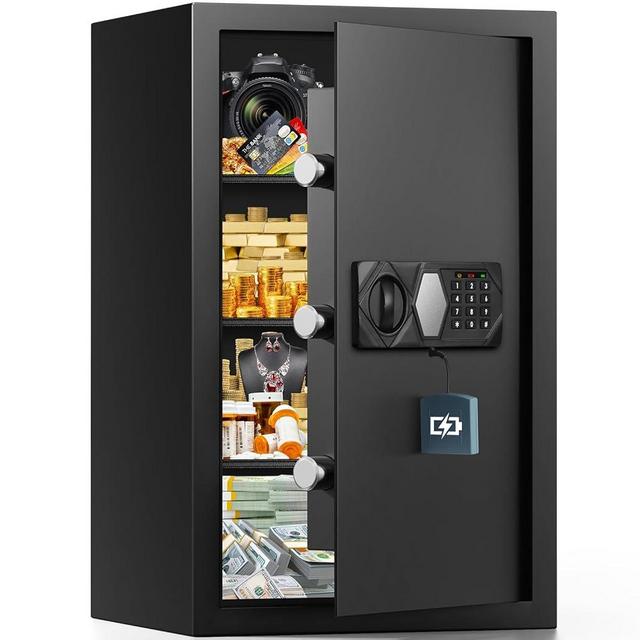 4.0 Cub Large Fireproof Safe for Home Use, Heavy Duty Home Safes Water and Fireproof with Spare Keys and Alarm System, Anti-Theft Fire Proof Safe Box for Home Office