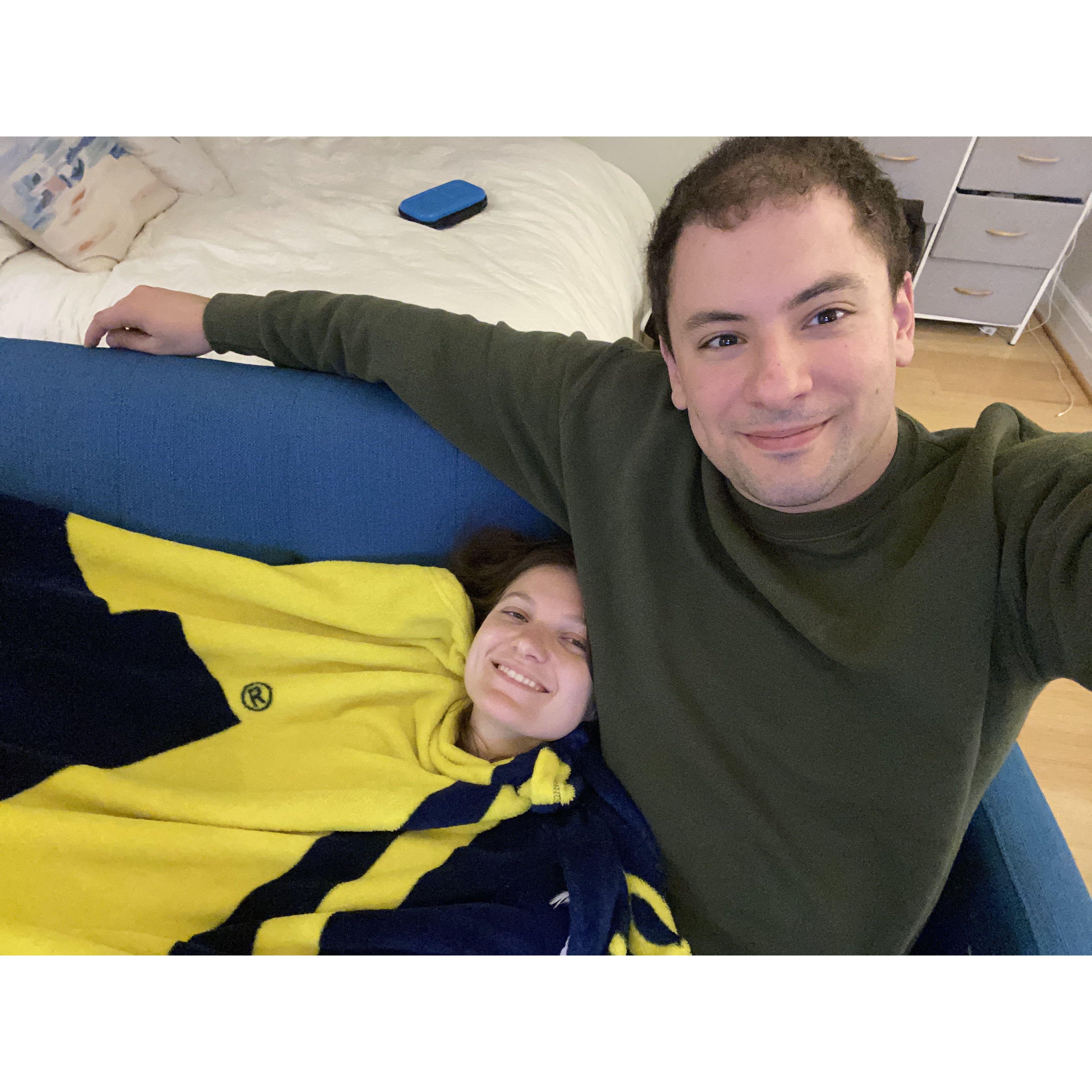 April 2020: Covid nights in Jordanna's 500 square foot studio quickly convinced us to relocate to a shared bigger space