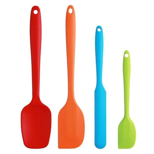 Silicone Spatula Set, 4 Pcs Heat Resistant Rubber Spatula, Spatulas for Kitchen Use, Kitchen Spatulas for Nonstick Cookware, Silicone Kitchen Utensils Sets with Strong Handle, Dishwasher Safe
