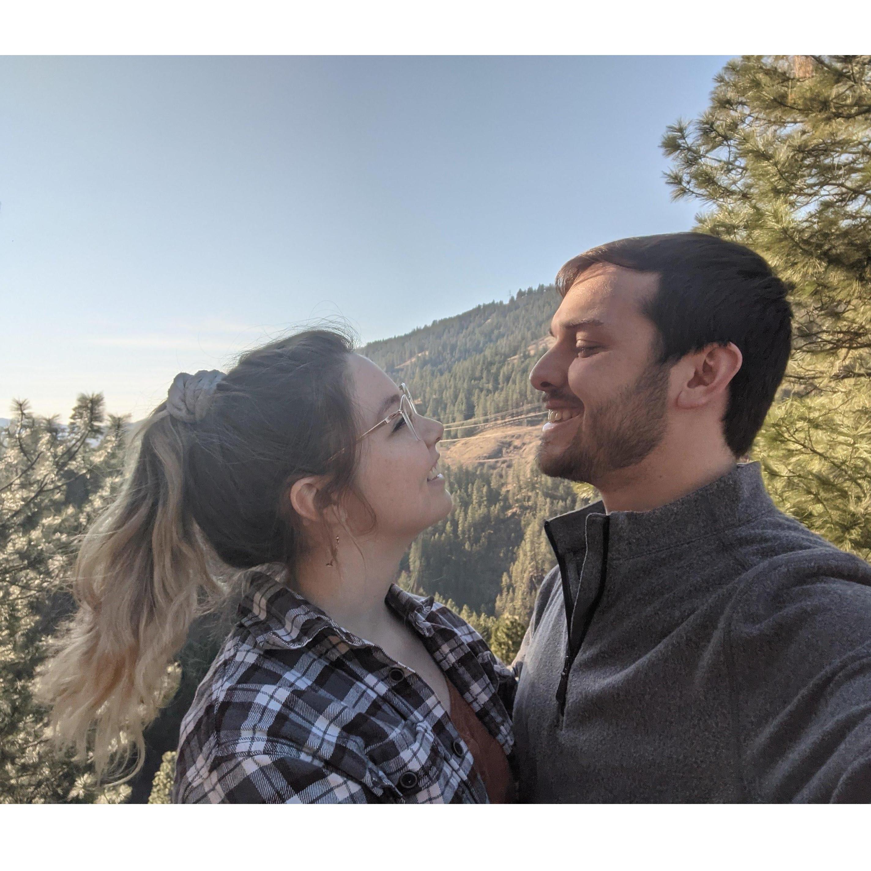 We like to think of ourselves as an "adventure couple"! One of our favorite dates is to follow brown road signs which always take us to unique outdoor places like this one near Orofino!