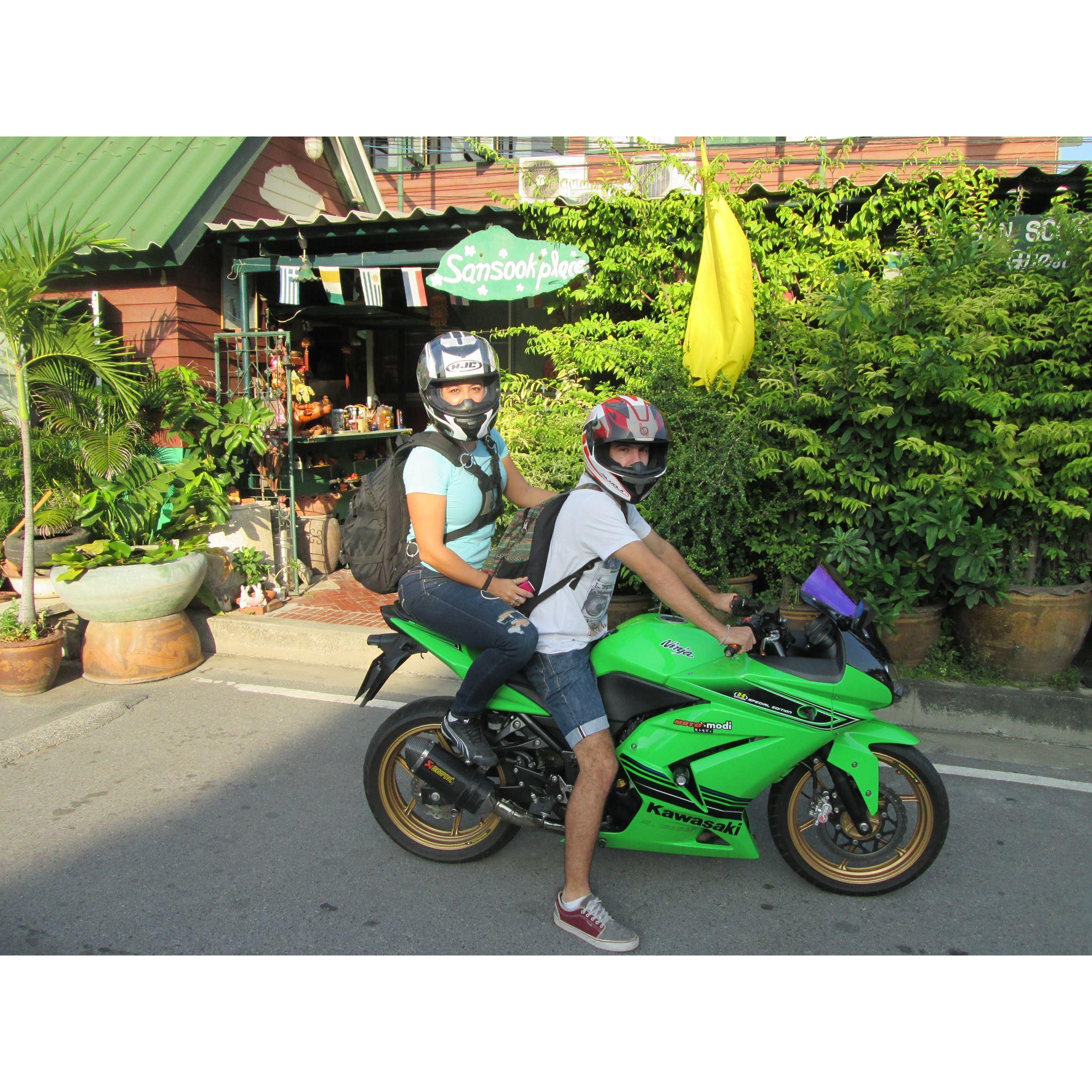 First motorbike trip, Ayutthaya Thailand