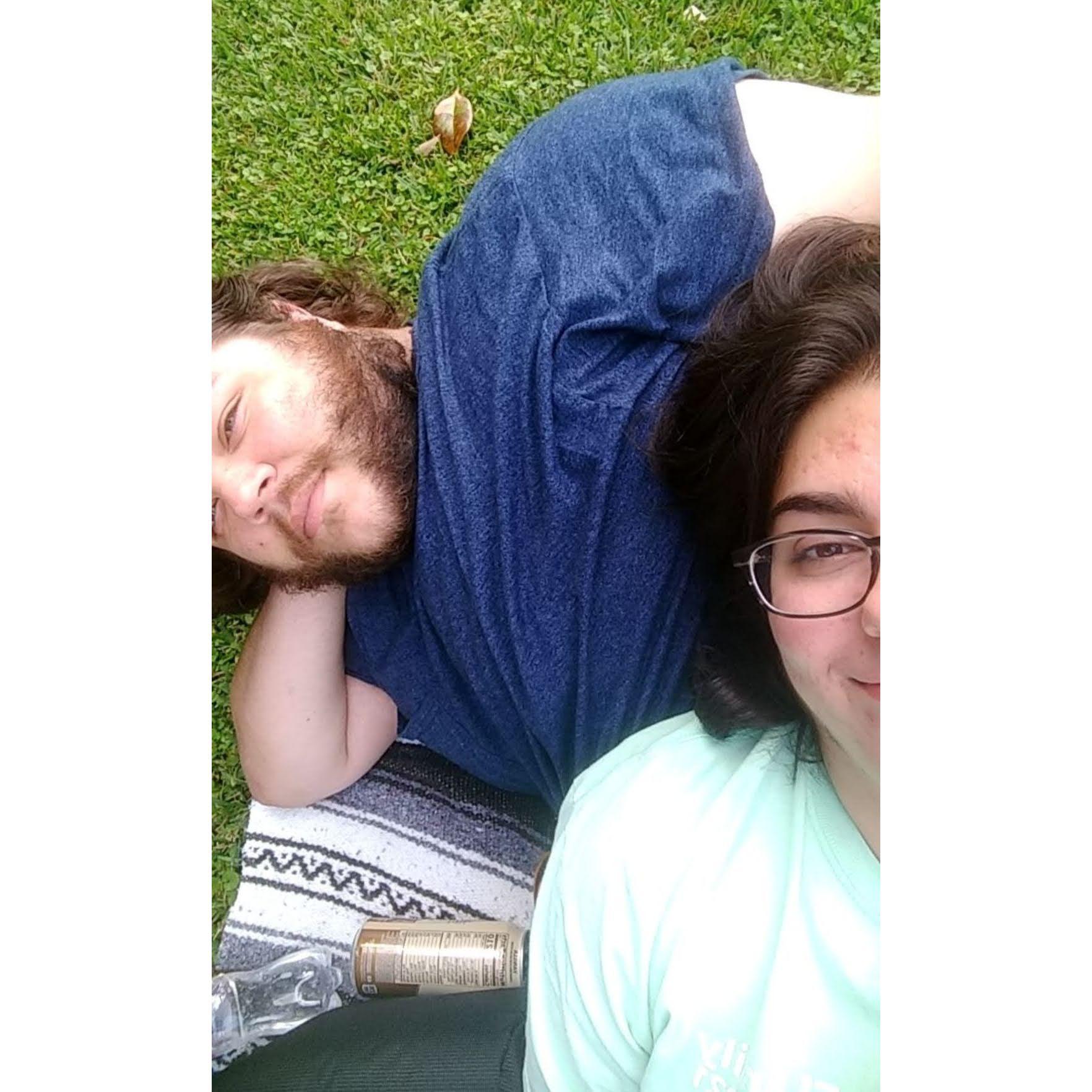 Us spending time at our favorite place on campus, Sweatheart Circle