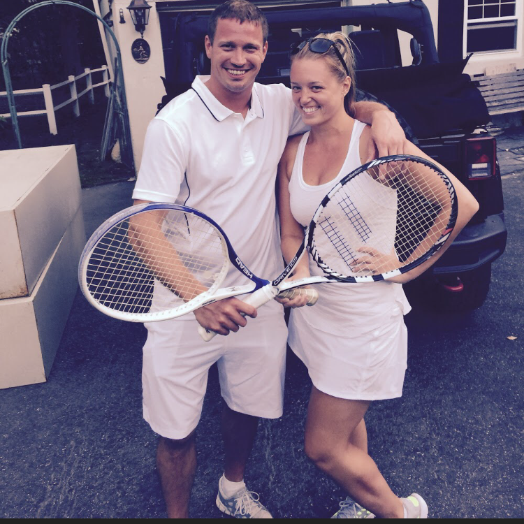 Sarah's first Regna athletic outing...yep those are tennis whites.