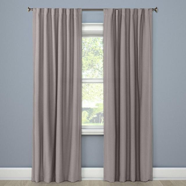 50"x95" Aruba Linen Blackout Curtain Panel Gray Stone - Threshold™