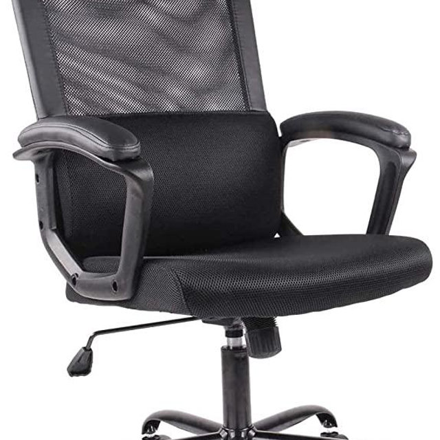 Office Chair, Ergonomic Mesh Home Office Computer Chair with Lumbar Support/Adjustable Headrest/Armrest and Wheels/Mesh High Back/Swivel Rolling (Black)