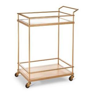 Wood & Glass Gold Finish Bar Cart - Threshold™