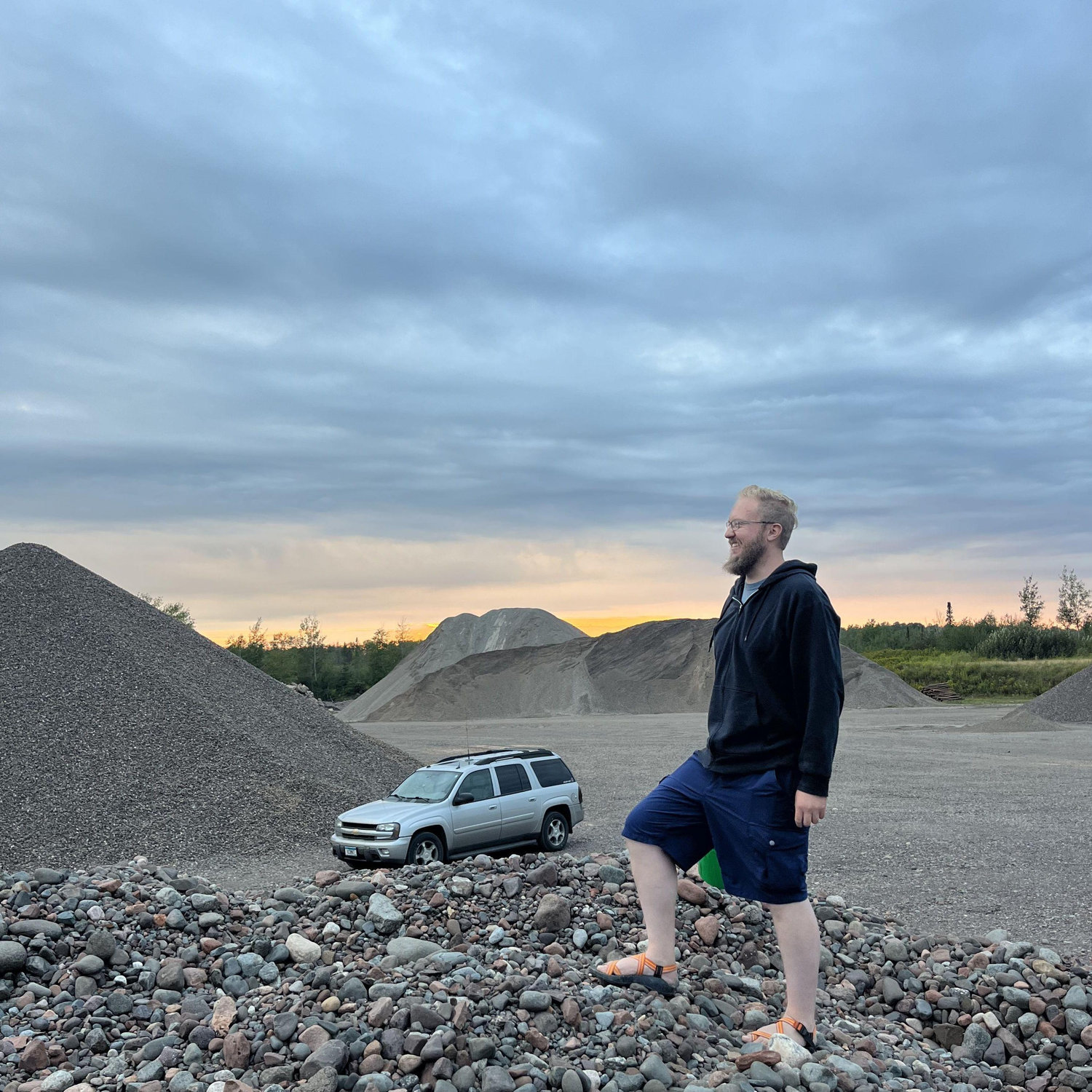 Hunting for agates at a gravel pit