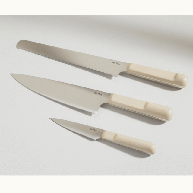Serrated Slicing Knife - Cream