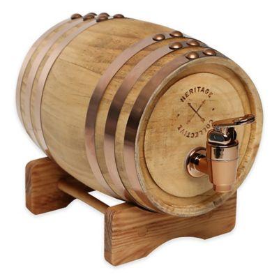 Polished Whiskey Barrel Beverage Dispenser