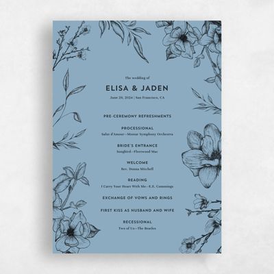 Dusty Blue Wedding Program - Birkenfeld