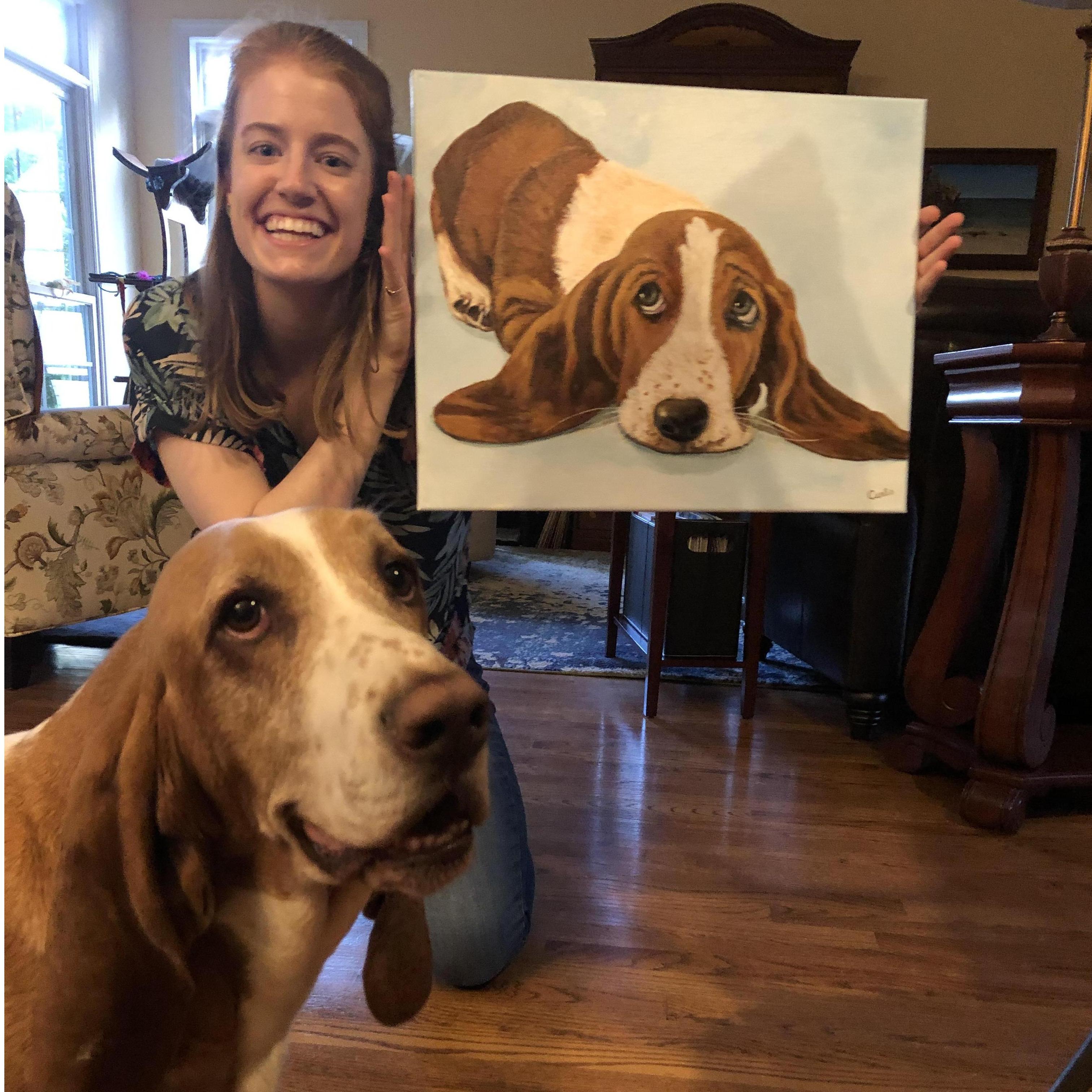 Sweet boi proud of his portrait. Thank you Anne Curlis!
