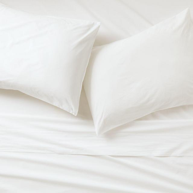 Brushed Cotton White Full/Queen Top Sheet