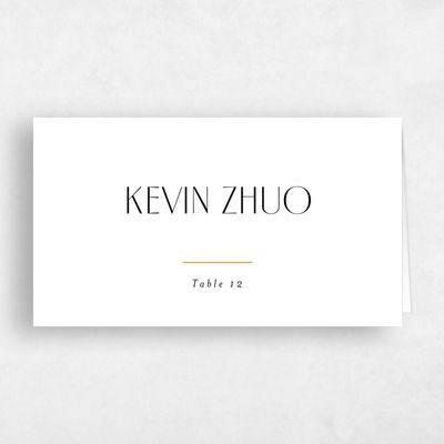 White Wedding Place Card - Mendoza
