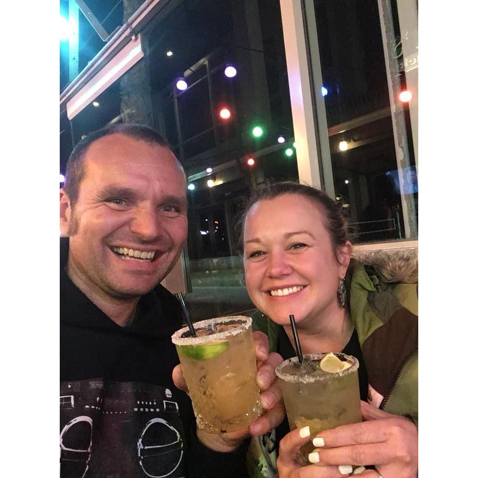 Margarita's at our favorite little Huntington Beach spot, Sandy's.