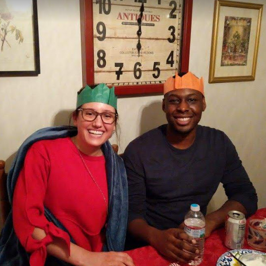 Goofy paper crowns are a must for Christmas at Sarah's Dad's house.