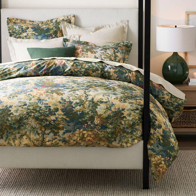 Greenwood Percale Duvet Cover, King/Cal. King, Green