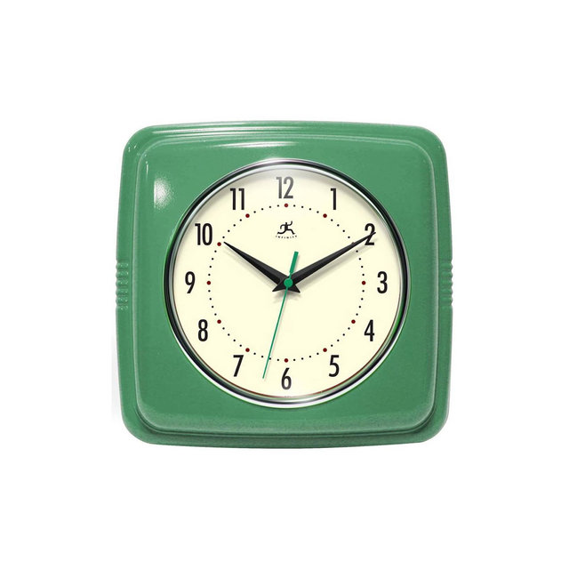 9.25" Square Retro Wall Clock - Infinity Instruments