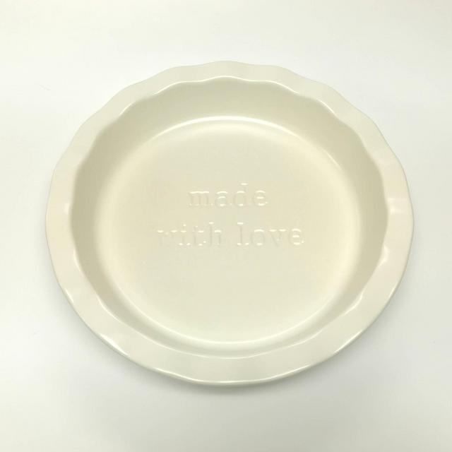 10" Stoneware Made With Love Pie Dish White - Threshold™