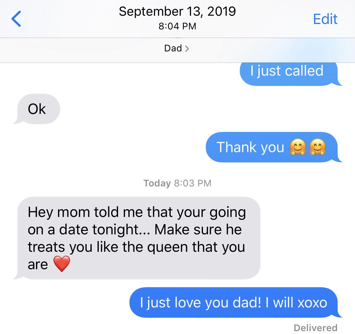 And from that day forward, not only did he treat her like a queen, we haven't left each others side.