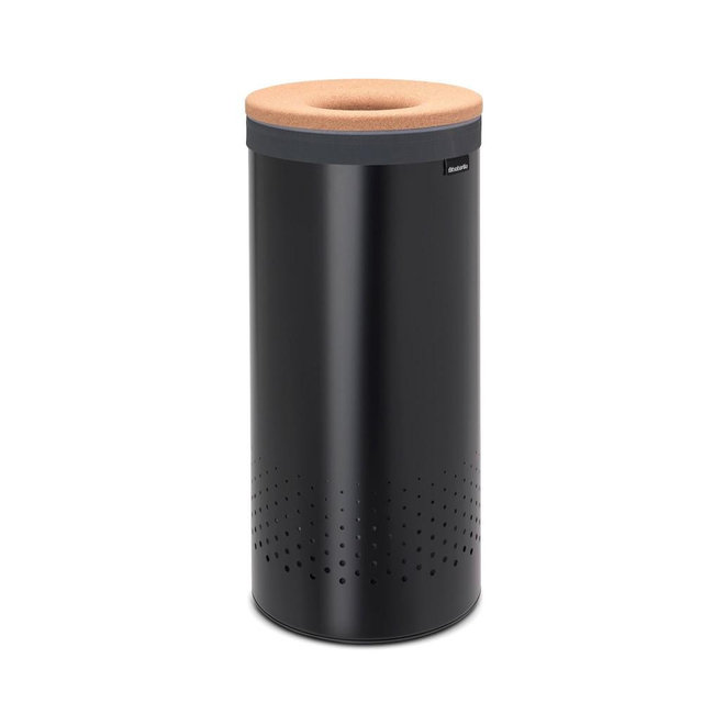 Laundry Hamper, 9.2-Gallon, Cork Lid, Black