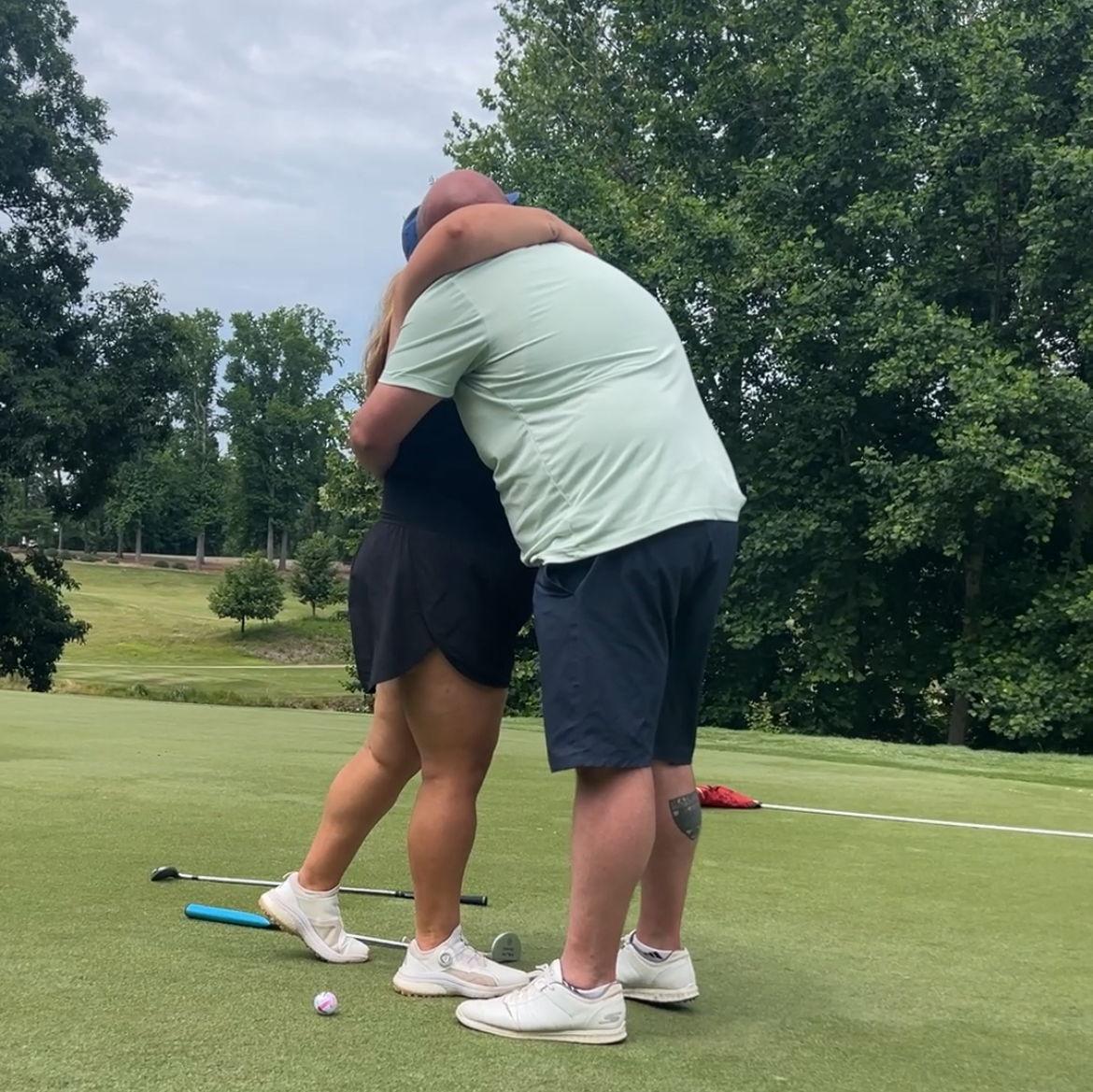 Seconds after Nick popped the question and we knew our lives would change forever.