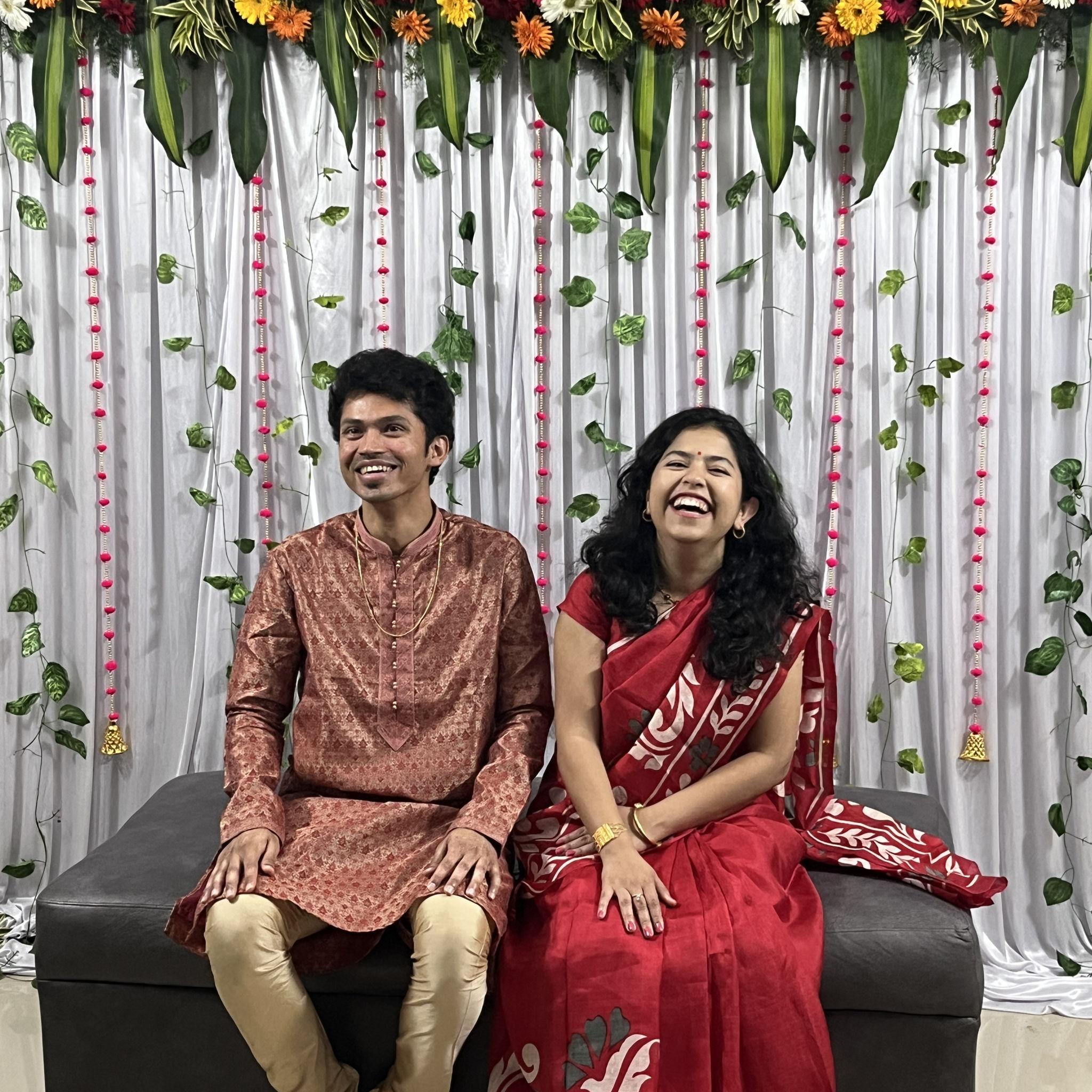 At our wholesome 'engagement' (ring exchange) ceremony with our immediate families, Jan'25